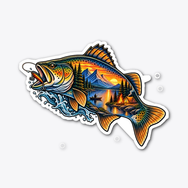 Fishing Adventure Trout T-Shirt Design