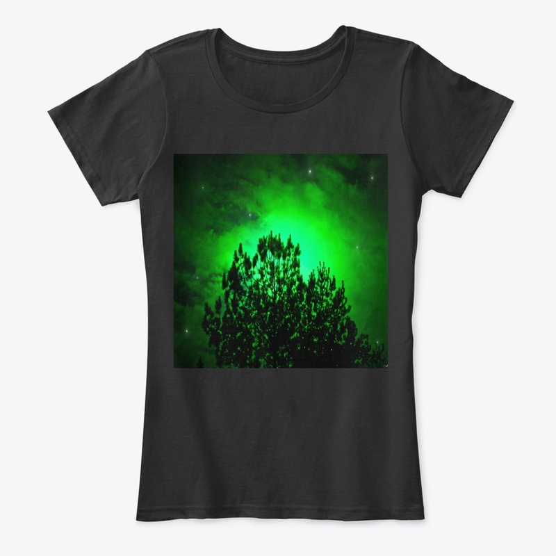 green tree glowing