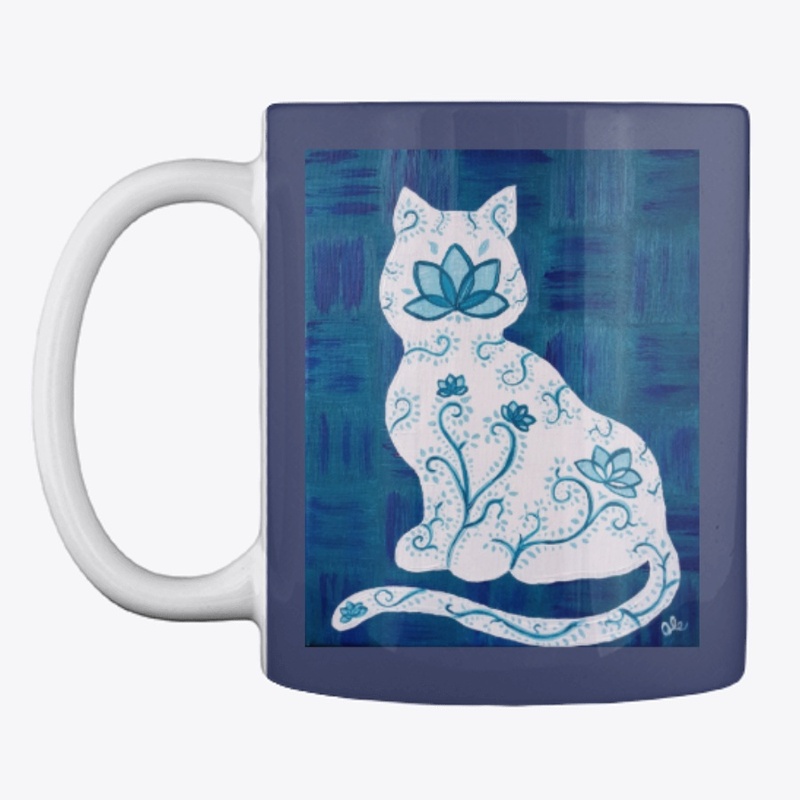 Bright Blue Lotus Kitty