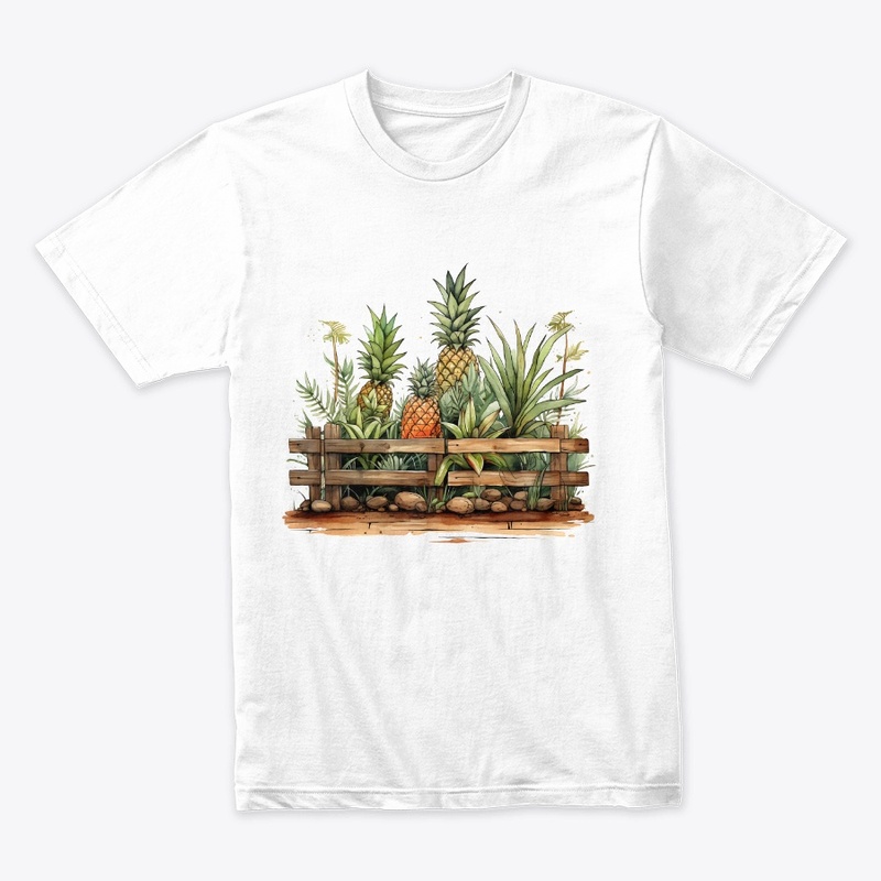 Pineapples with charming nature garden