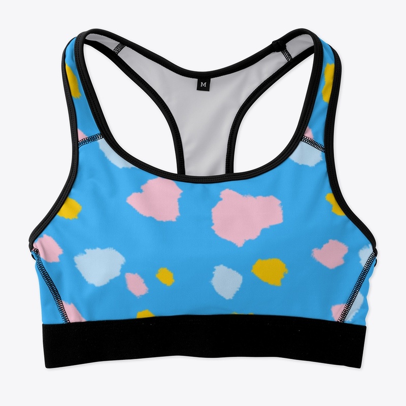 Paint Blobs on Blue Background