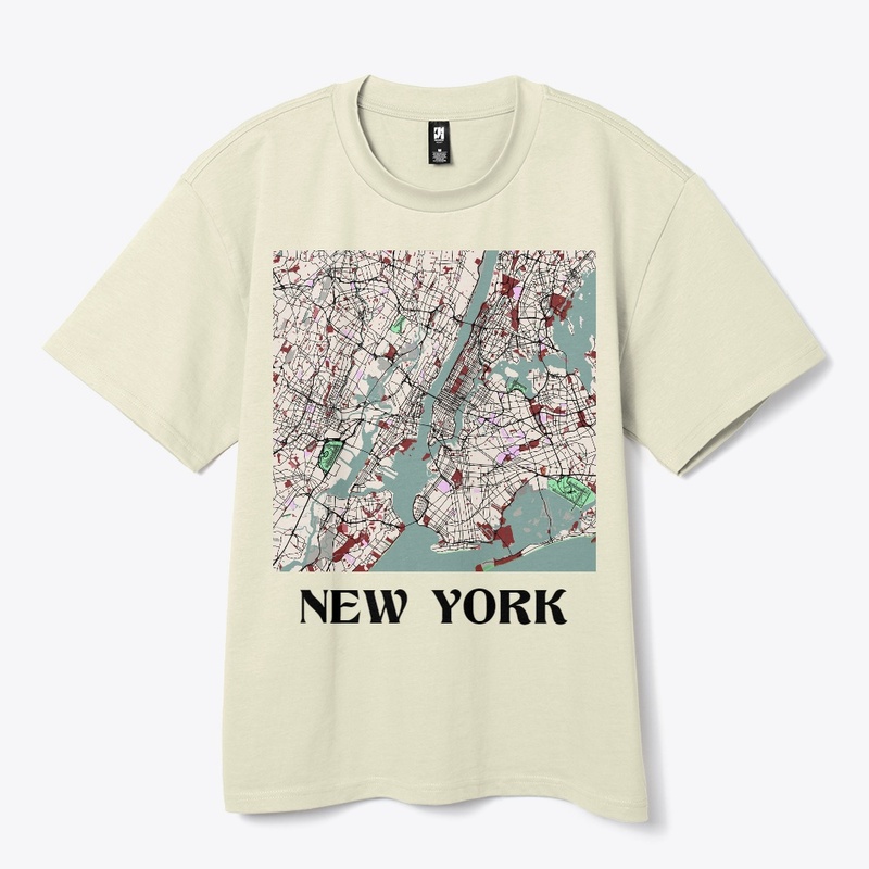 New York Map Heavy Tees 