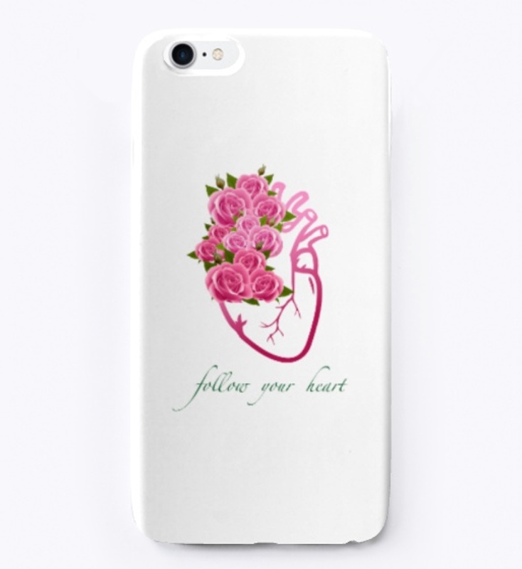 Follow Your Heart Art with Pink Roses