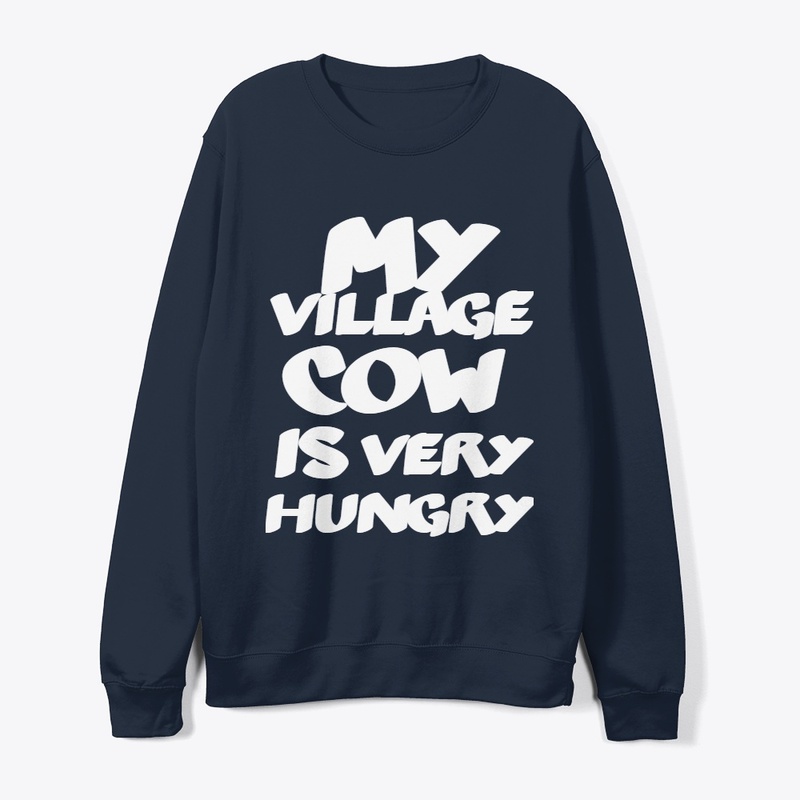 My village cow is very hungry