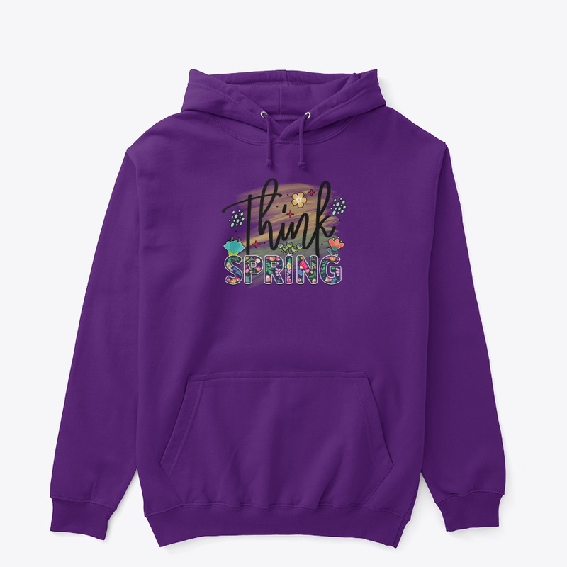 Think Spring Floral Text