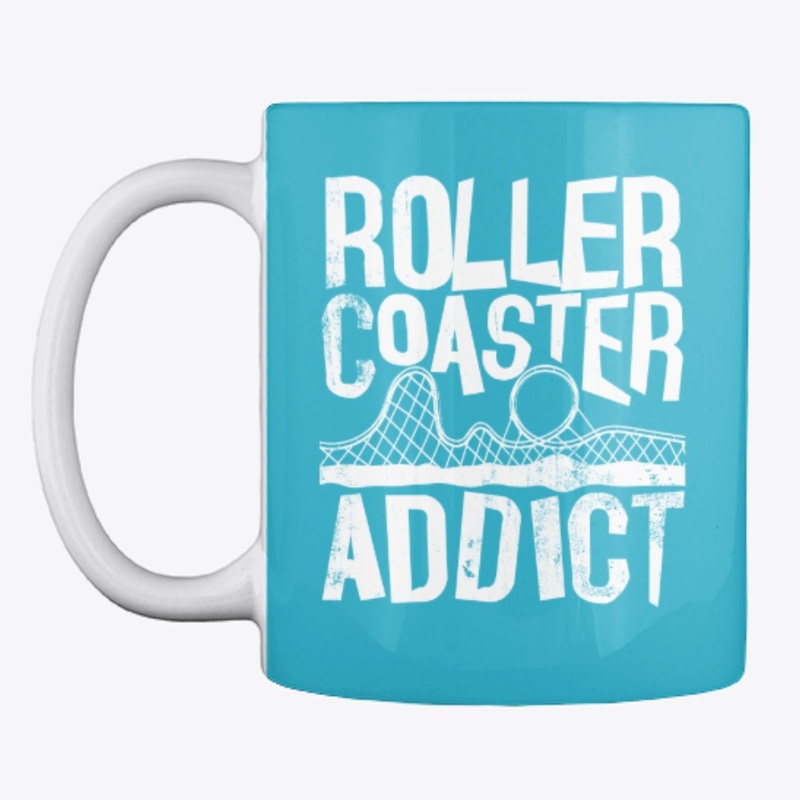 Roller Coaster Addict  / white handdrawn