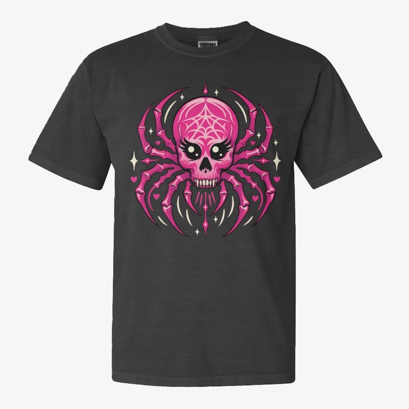 Spider Skull in Cute Horror Style