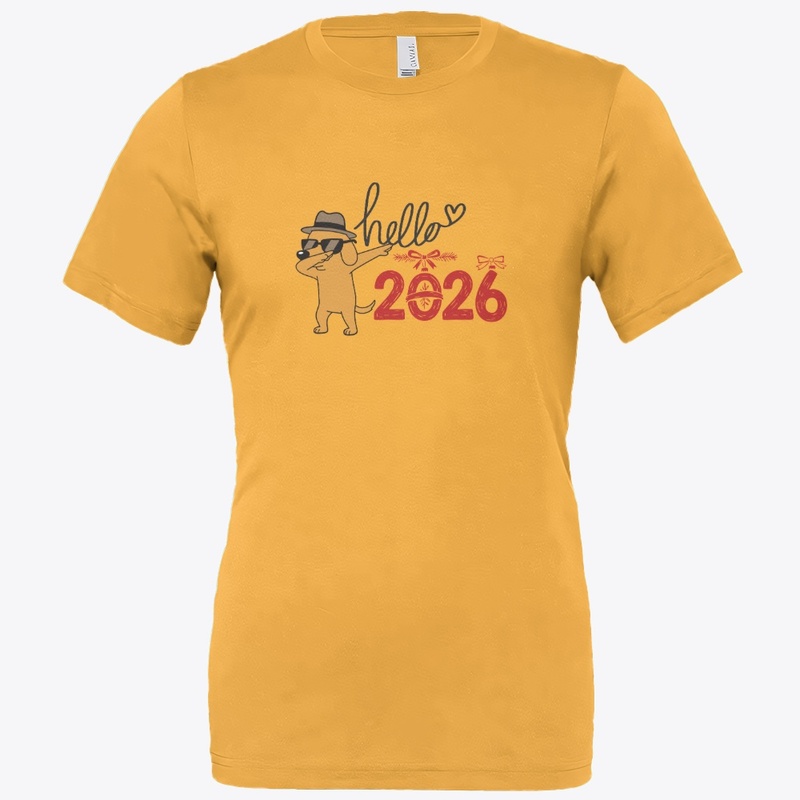 T shrit HELLO 2026 New Year Word Design