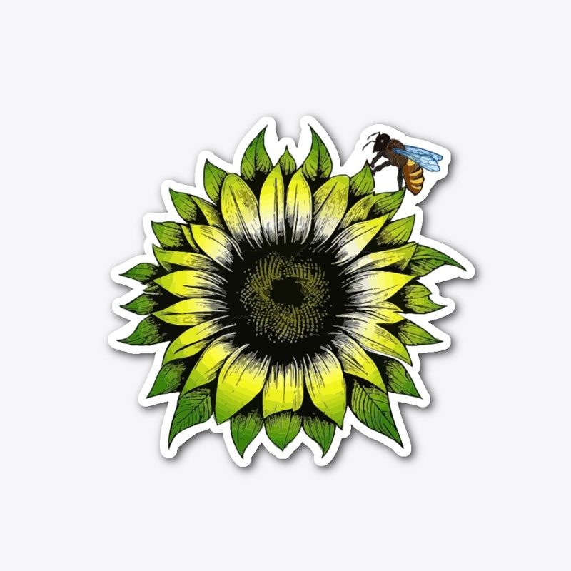 SUNFLOWER AND BEE STICKER