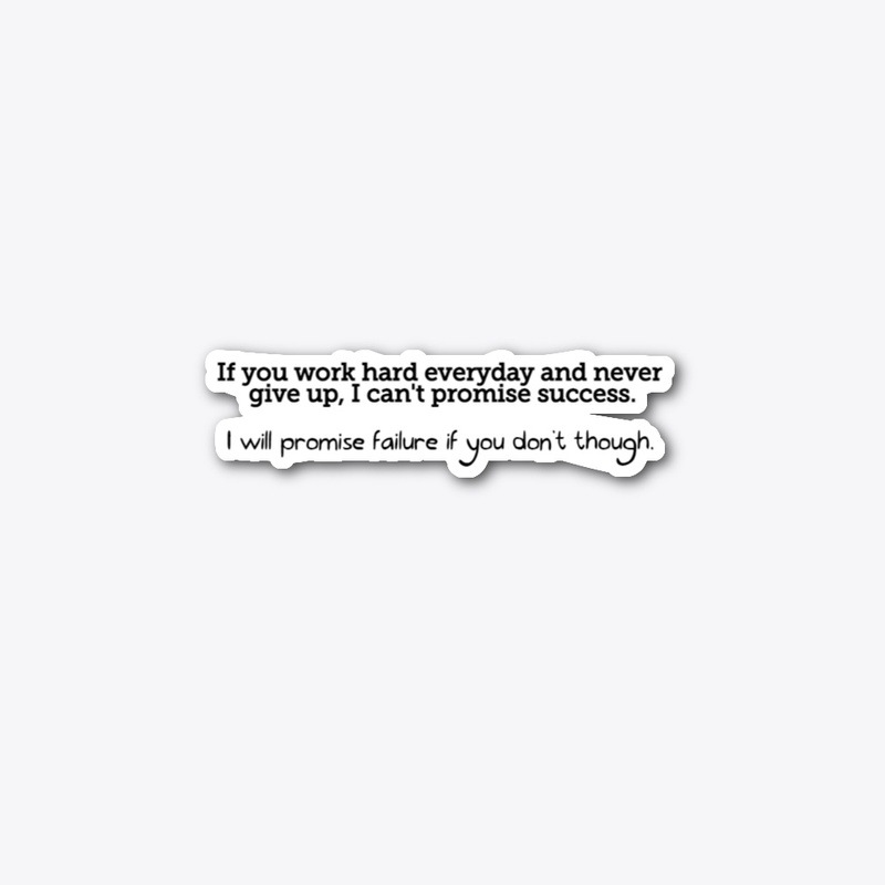 I can't promise success