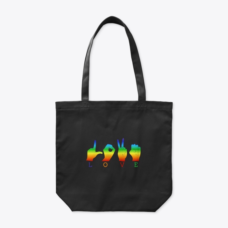 Organic Rainbow LOVE Tote