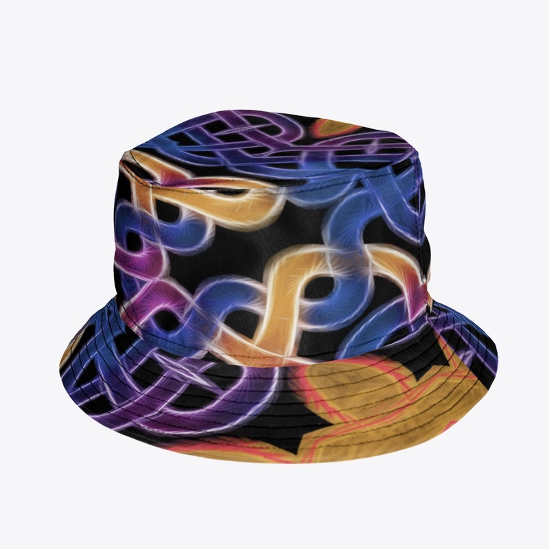 Blue Gold Celtic Knot Kaleidoscope