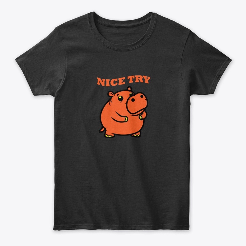 Nice Try Hippo Cartoon