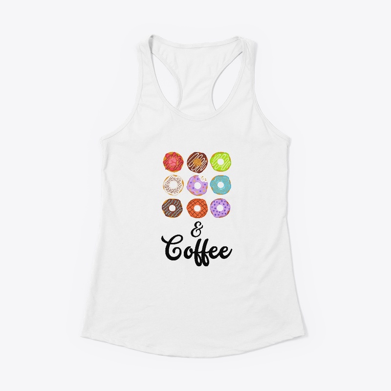 Colorful Donut & Coffee Black Text