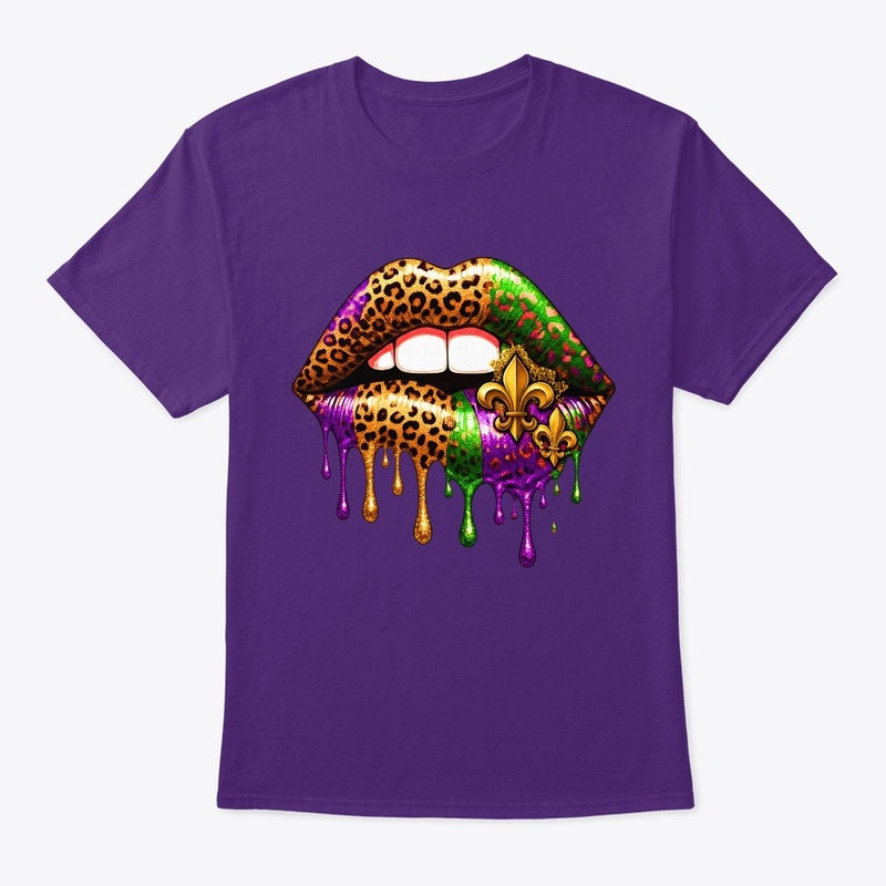  Leopard Print Mardi Gras Lips Drip Lip