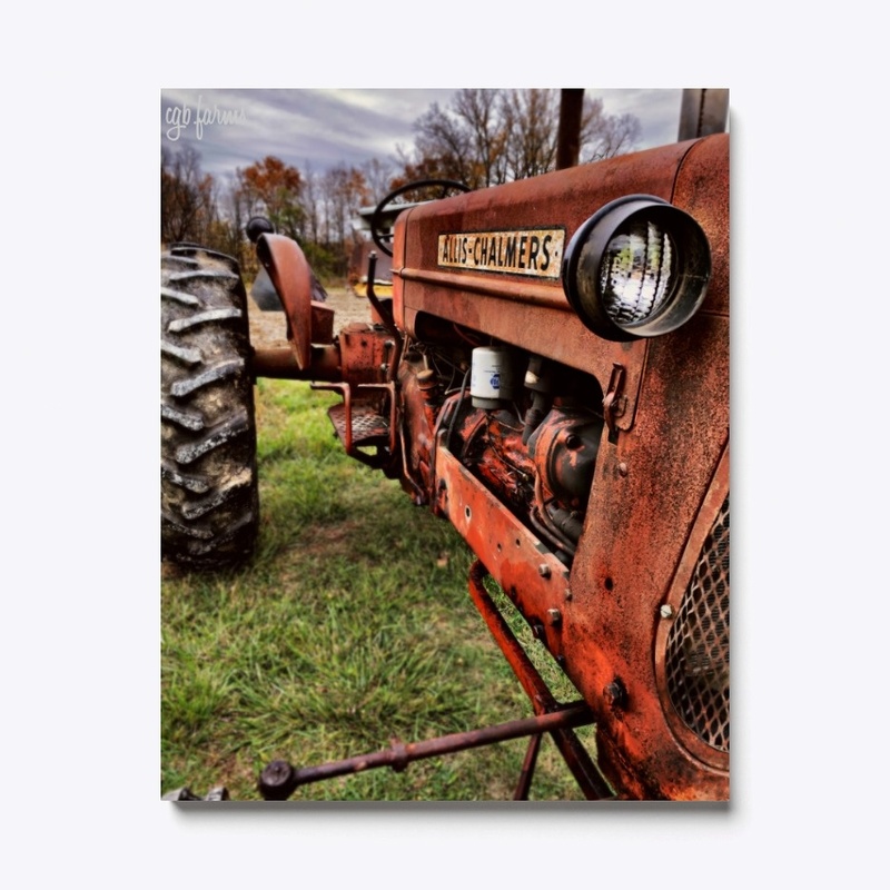 Orange Tractor Canvas
