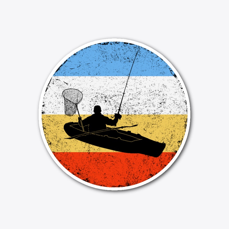 Vintage Kayak Fishing Angler