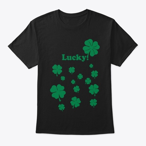 Black All Over Four Leaf Clover Tee Black T-Shirt Front