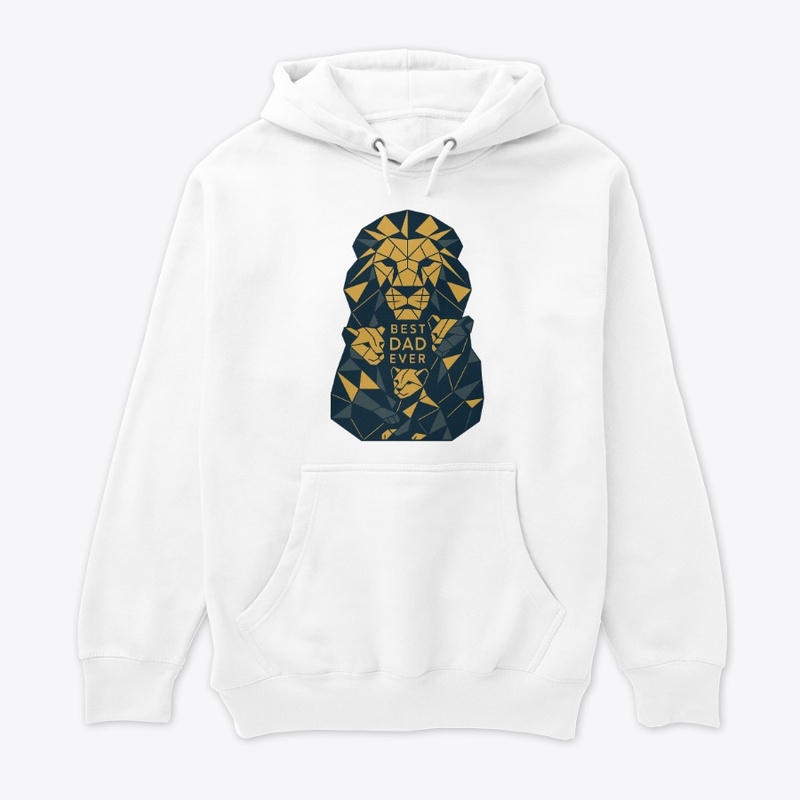 Best Dad Geometric Lion Dad with Cubs