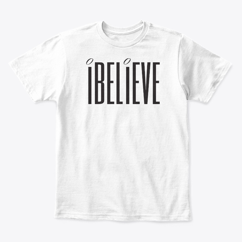 iBELiEVE blk logo tee