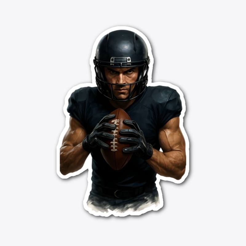 Intense Football Player Art