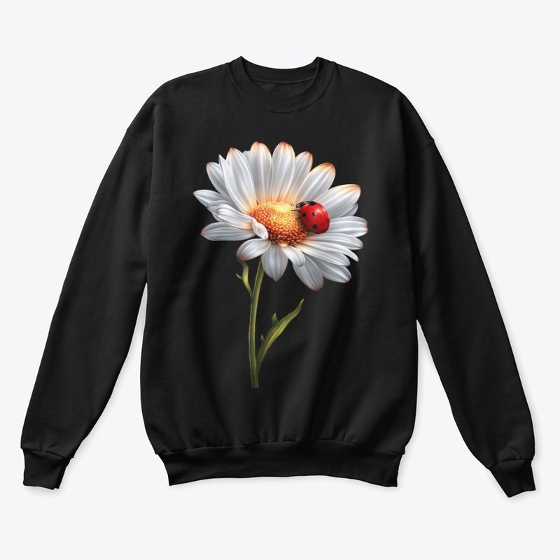 White Daisy & Ladybug