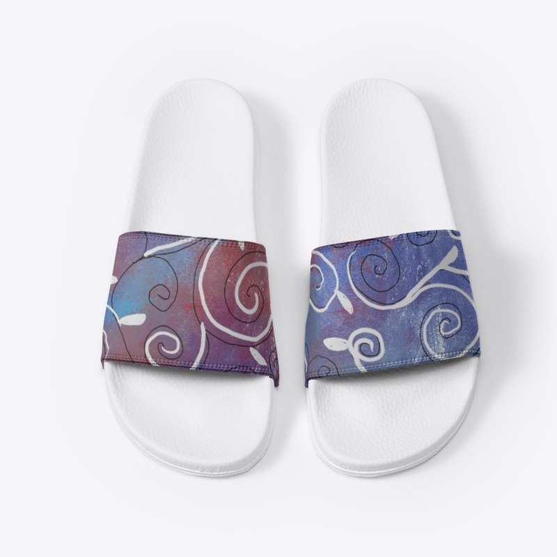 Blue and White Swirls