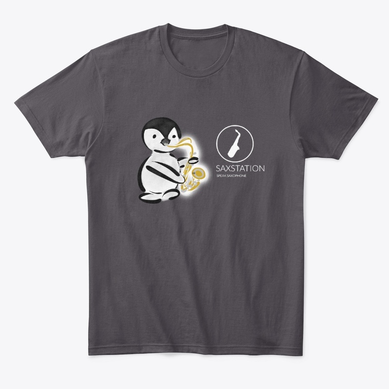 Penguin playing saxophone