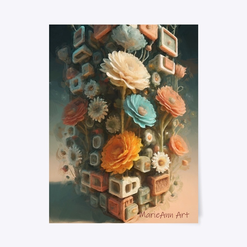 Boxed Flowers, art by MarieAnn