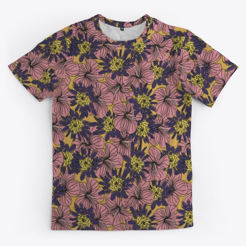 Cute Seamless Pattern with Florals