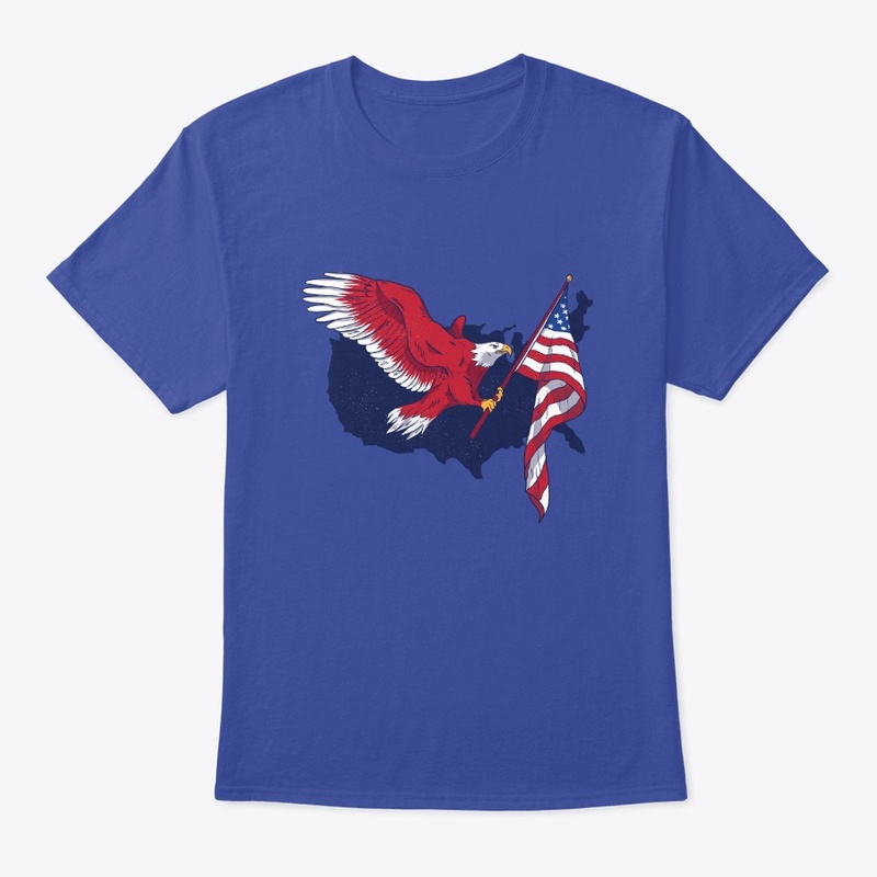 American Eagle with a Flag