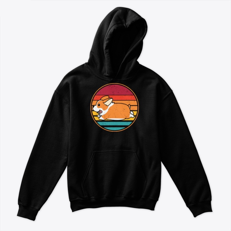 Cute Corgi With Rainbow Background