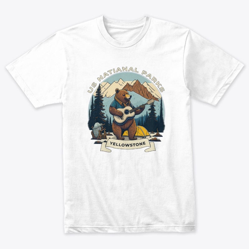  Cool Bear Playing Guitar in Yellowstone
