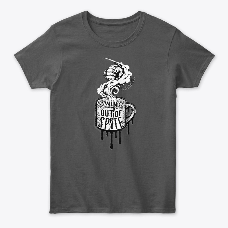 Spite Steam womens tee in monochrome