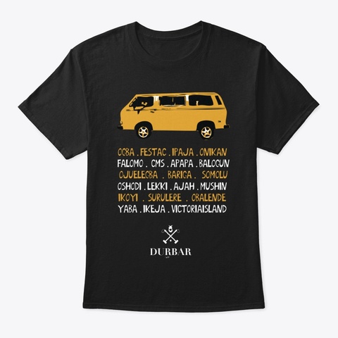Naija Danfo Bus Tshirt By Durbar Lagos Black Camiseta Front