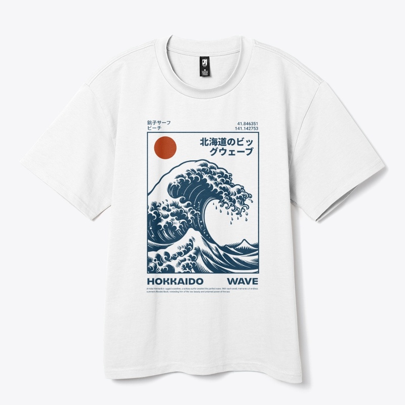 Hokkaido Wave Japan Ocean Nature Graphic