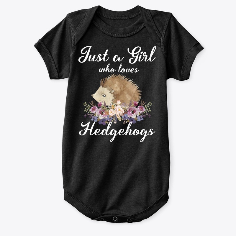 Girl Loves Hedgehogs Watercolor Style
