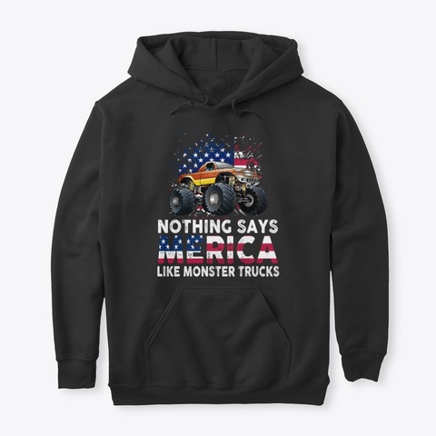 Merica Big Trucks Black áo T-Shirt Front