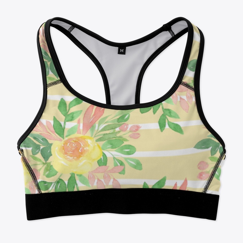 Sport Bra Flower Pattern