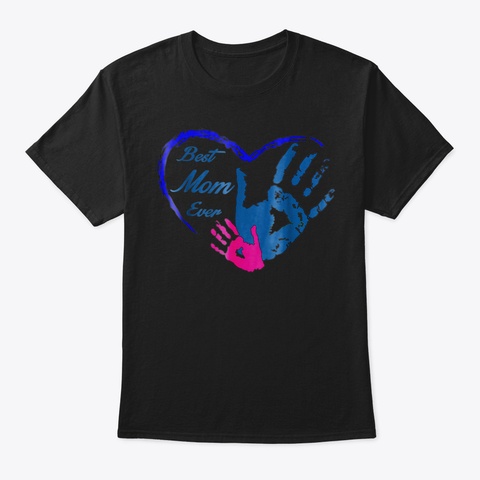 Best Heart Mom Ever Tshirt For Mothers D Black T-Shirt Front