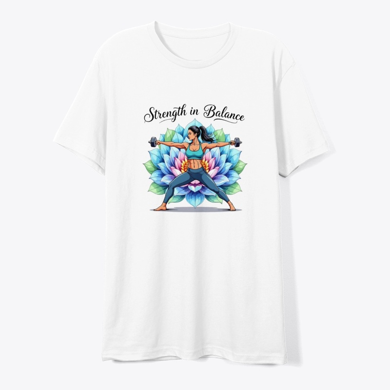 Warrior Yoga Pose with Dumbbells T-Shirt
