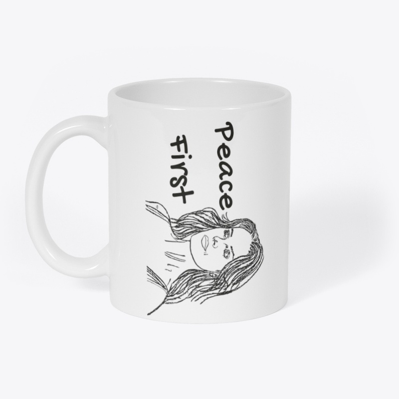 Peace First – Minimal Line Art Mug