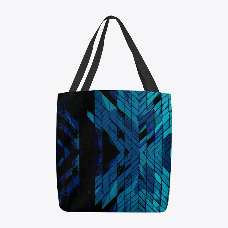 Turquoise Black Striped Pattern  