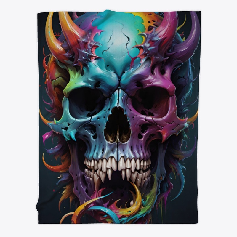 colorful crazy skull