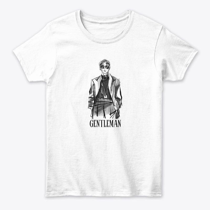 Gentleman Graphic White T-Shirt 