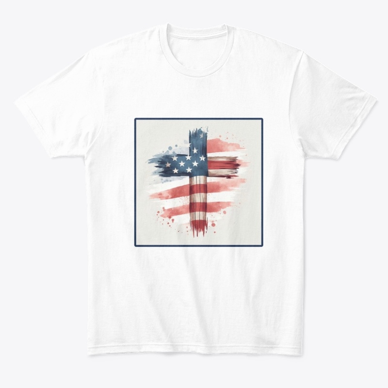 Flag Cross July 4th Tee