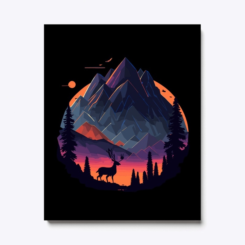Silhouette Design of Rocky mountains