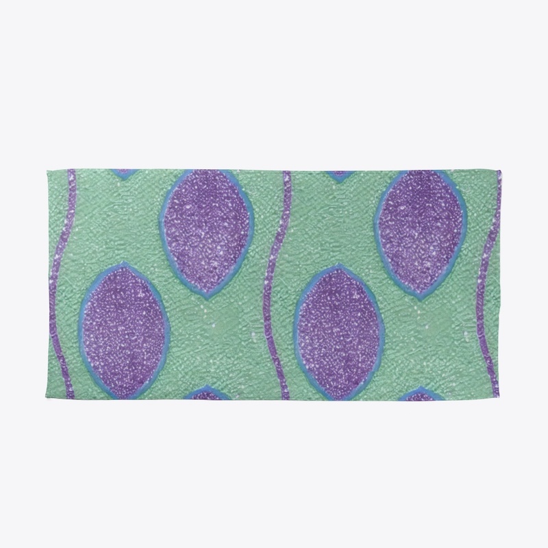 Sparkly Green and Purple Circle Design