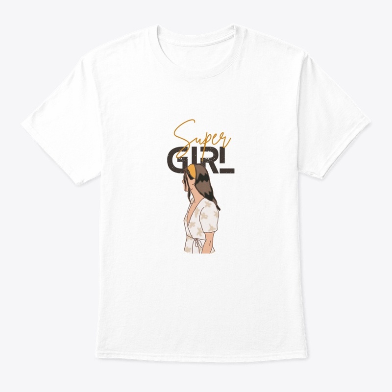 Brown Simple Super Girl T-Shirt