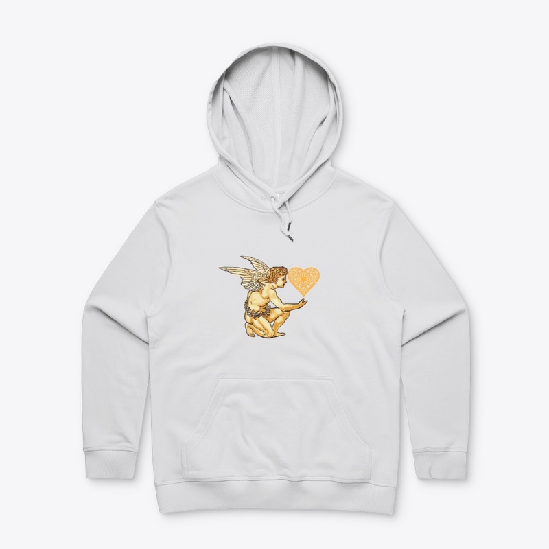 Angel  Holding a Golden Heart 